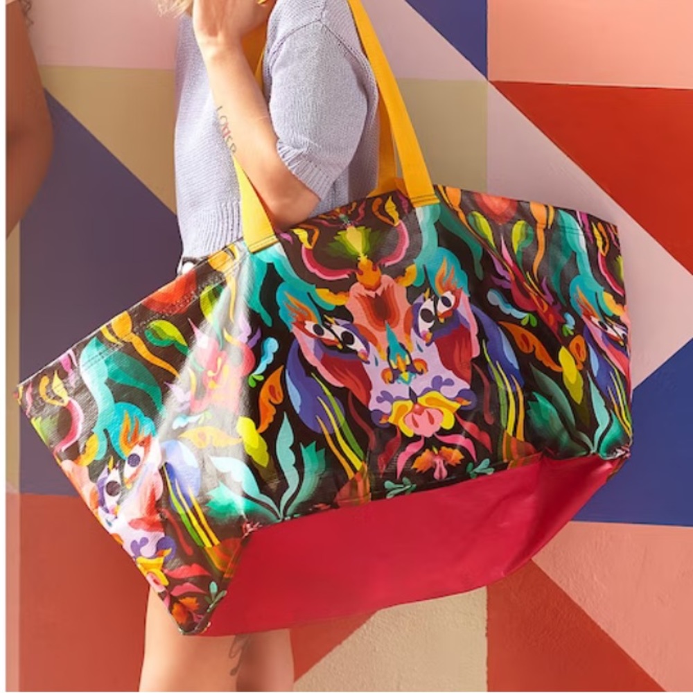 IKEA ÖMSESIDIG Limited Edition Vibrant Multi Color XL Shopping Bag Tote - Picture 4 of 5